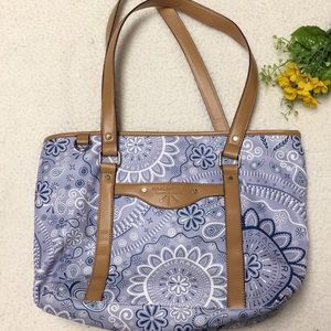 Isaac Mizrahi floral kerchief tote EUC